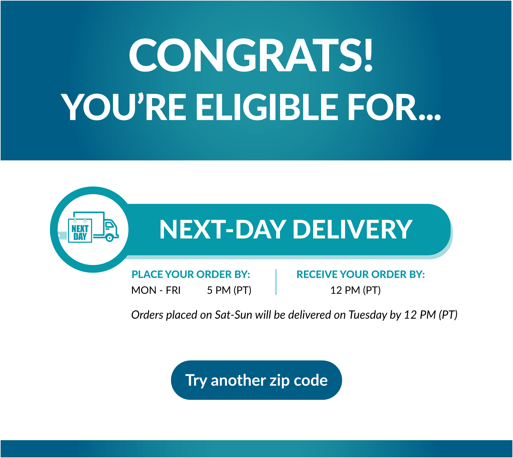 Next Day Eligibility