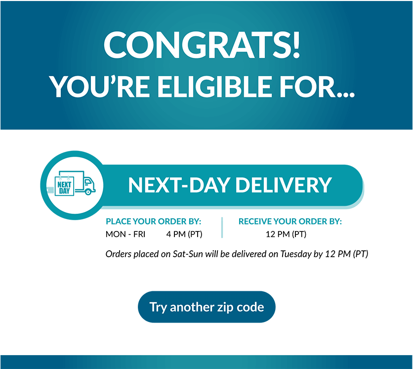 Next Day + Same Day + Pickup Eligibility